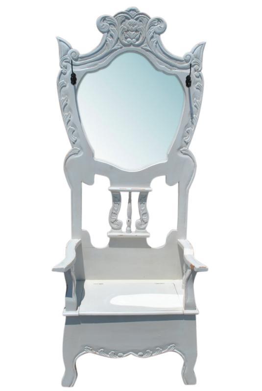 Victorian Style Shabby Chic Painted White Mahogany Hall Tree 86