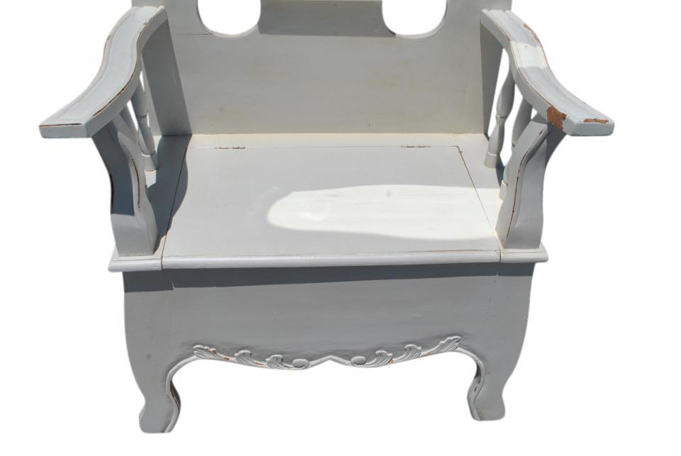 Victorian Style Shabby Chic Painted White Mahogany Hall Tree 86