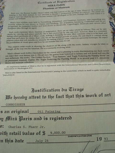 Mira Paris Original Painting, Connoisseur