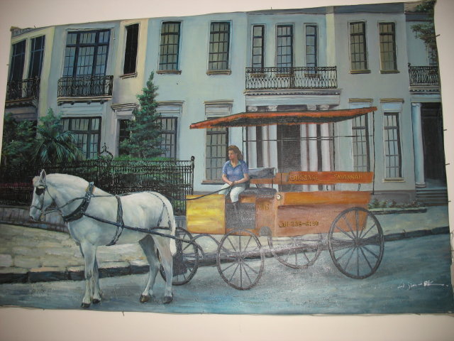 Carriage Ride in Savannah Oil Painting