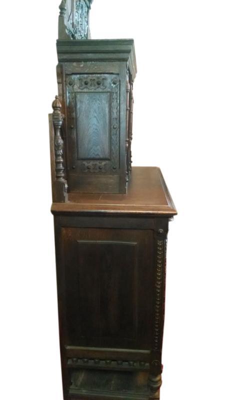 Antique French Tiger Oak Buffet Deaux Corps, Ca1890