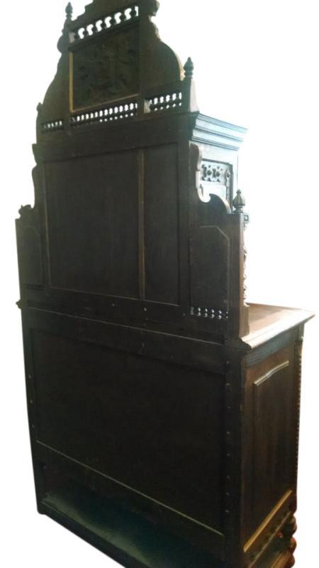 Antique French Tiger Oak Buffet Deaux Corps, Ca1890