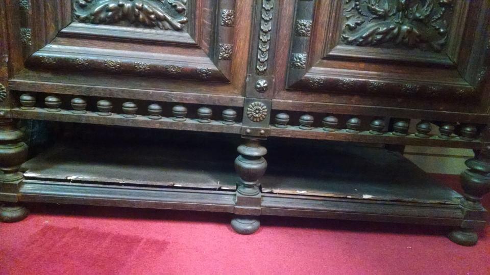 Antique French Tiger Oak Buffet Deaux Corps, Ca1890