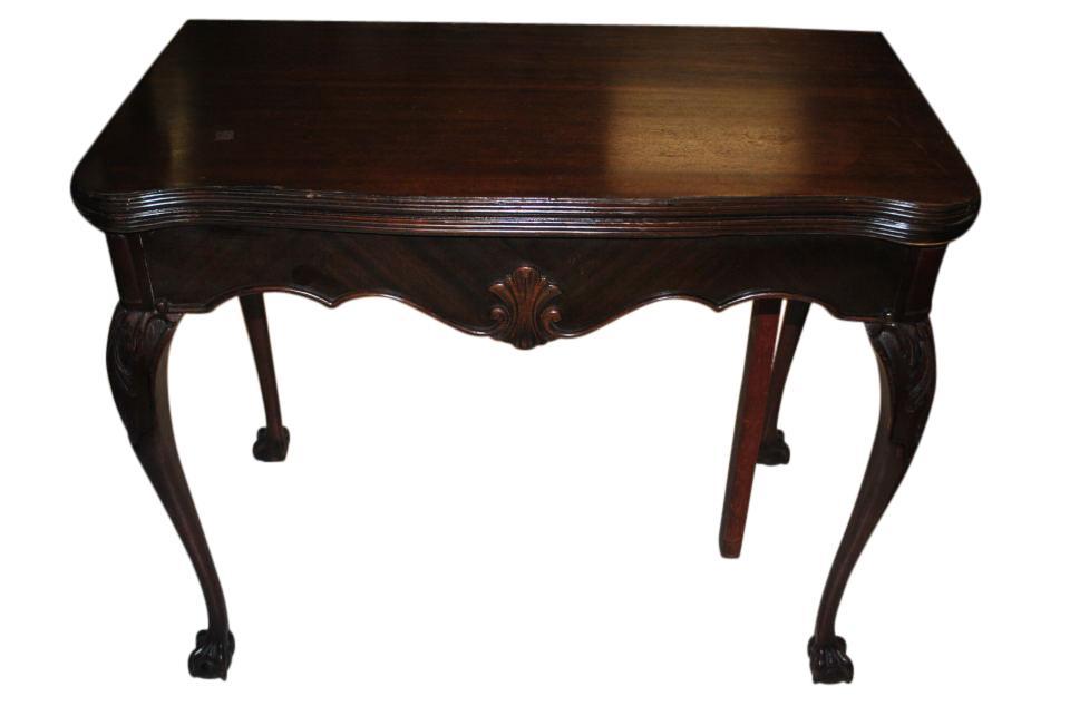 Antique Chippendale Style Mahogany Game Table Circa 1920