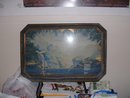1920's Original Robert Wood Art Deco Fantasy Lithograph Framed