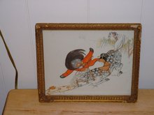 Vintage black Americana watercolour in a nice