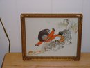 Vintage black Americana watercolour in a nice