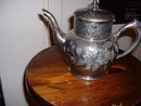1890's Rogers Bros quadruple silverplate ornate floral design teapot or coffeepot
