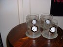 Vintage 1960's White Horse Scotch Whiskey glasses with the White Horse logo