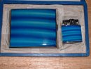 1951 New in Box Japanese hand enamel Memory of Okinawa matching cigarette case and lighter