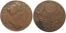 1694 Queen Mary Copper Farthing Pattern with Tudor Rose Reverse