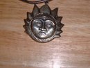 Vintage Aztec Mexican Sun sterling silver pendant