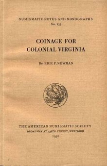 Coinage of Colonial Virginia by Eric P. Newman