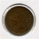 1873 US Indian Head Cent Penny Closed 3 Silky Choice AU