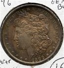 1896-P US Morgan Silver $ Gem BU Rainbow Toning COLOR