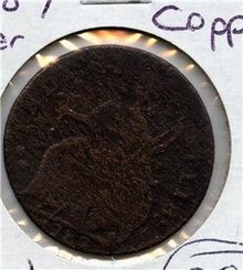 1787 US Colonial Connecticut Coin Miller 37.13-HH VG R5
