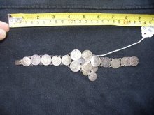 Vintage Heavy 8.5 inch World Silver Coin Bracelet