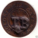 1789 US Colonial New France 2Sou Countermark ToB Tobago