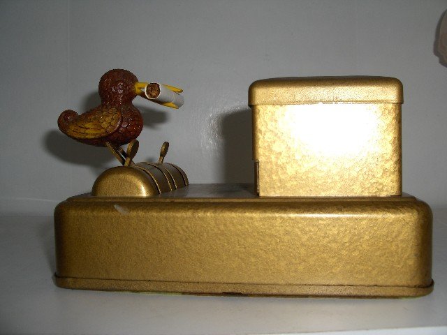 Vintage Metal Cigarette Display Box With Bird.