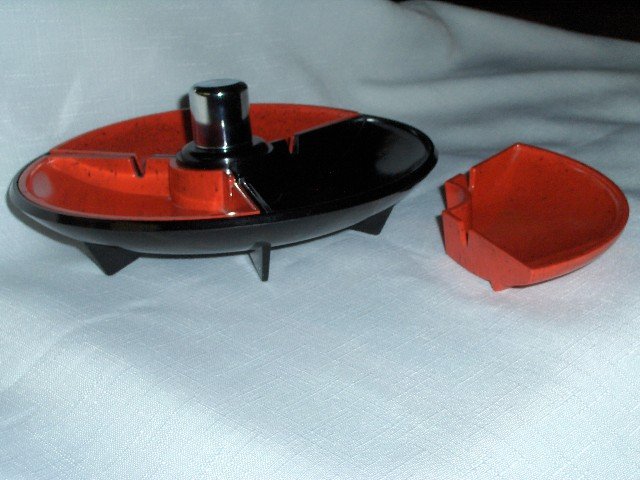 Art Deco Two Tone Ashtray/Lighter Combo