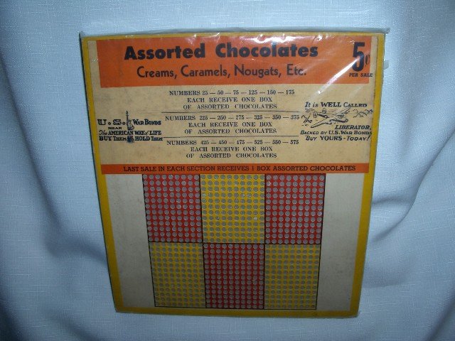 WWII War Bonds Stamped , Assorted Chocolates