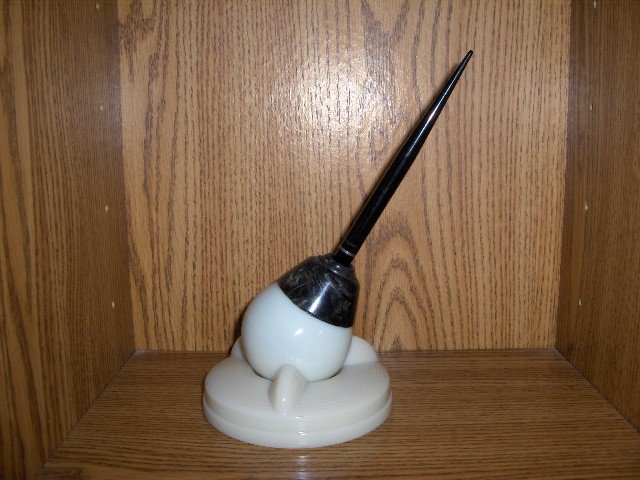 Art Deco Swivodex Zehpyr Glass Inkwell