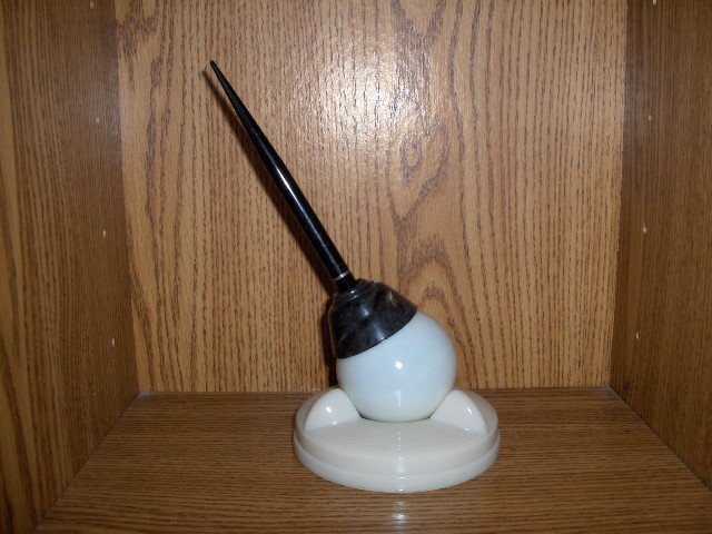 Art Deco Swivodex Zehpyr Glass Inkwell