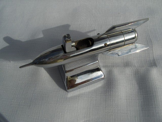 Art Deco Rocket Ship Table Lighter