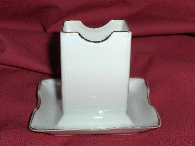 White Porcelain Match Holder-Ashtray