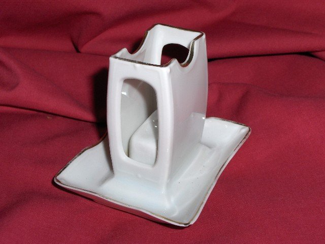 White Porcelain Match Holder-Ashtray