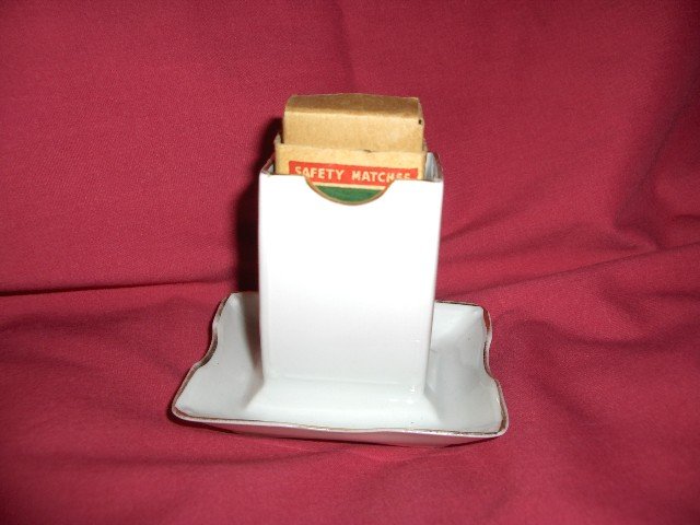 White Porcelain Match Holder-Ashtray