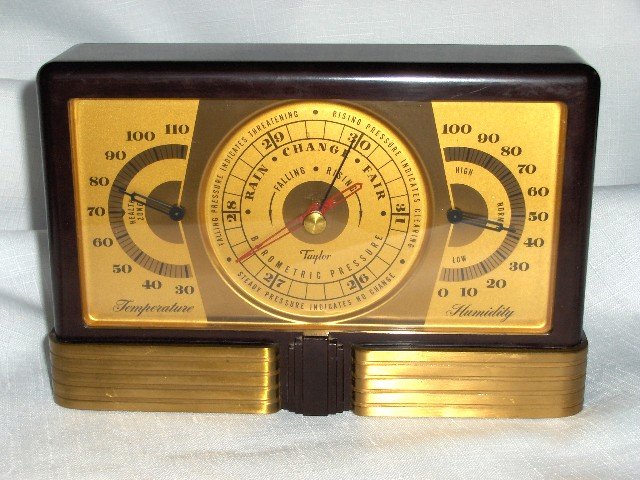 Art Deco 3 in 1 Barometer, Thermometer,