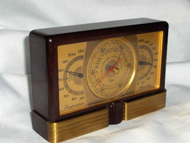Art Deco 3 in 1 Barometer, Thermometer,