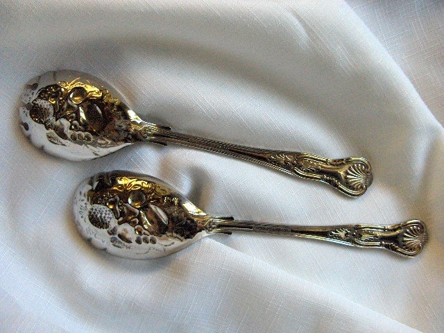 Sheffield Silverplate Berry Serving Spoons