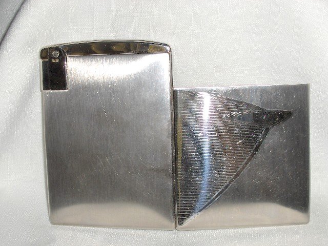Ronson ESCORT Cigarette Lighter/Case Combo