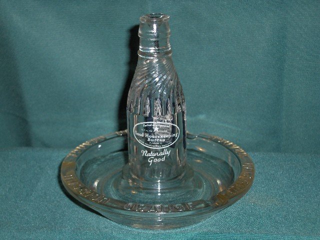 Mission Orange Figural Glass Ashtray