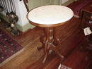 Walnut Oval Table with White Marble Top