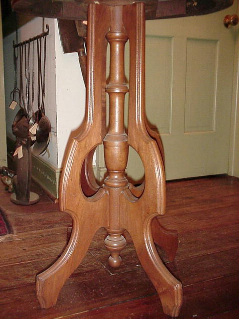 Walnut Oval Table with White Marble Top