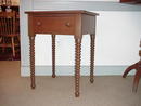 Walnut One Drawer Table with Sausage Legs