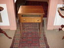 Walnut One Drawer Table with Sausage Legs