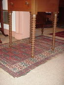 Walnut One Drawer Table with Sausage Legs