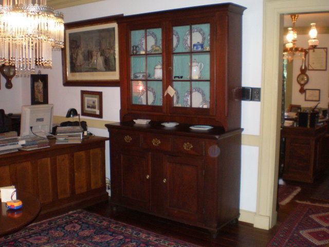 Solid Walnut Two Part Stepback Cupboard