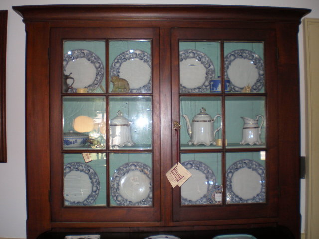 Solid Walnut Two Part Stepback Cupboard