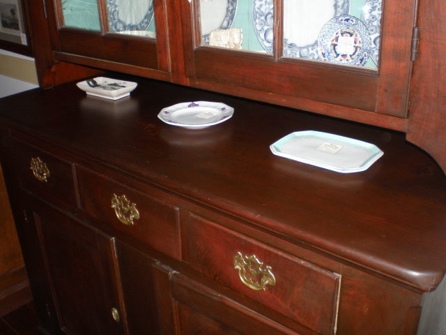 Solid Walnut Two Part Stepback Cupboard