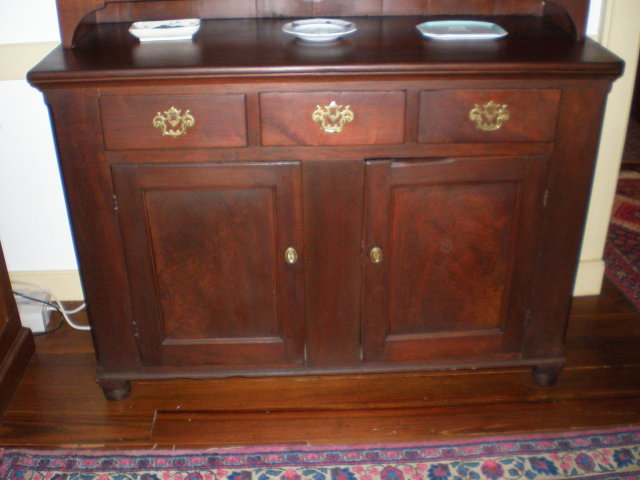 Solid Walnut Two Part Stepback Cupboard
