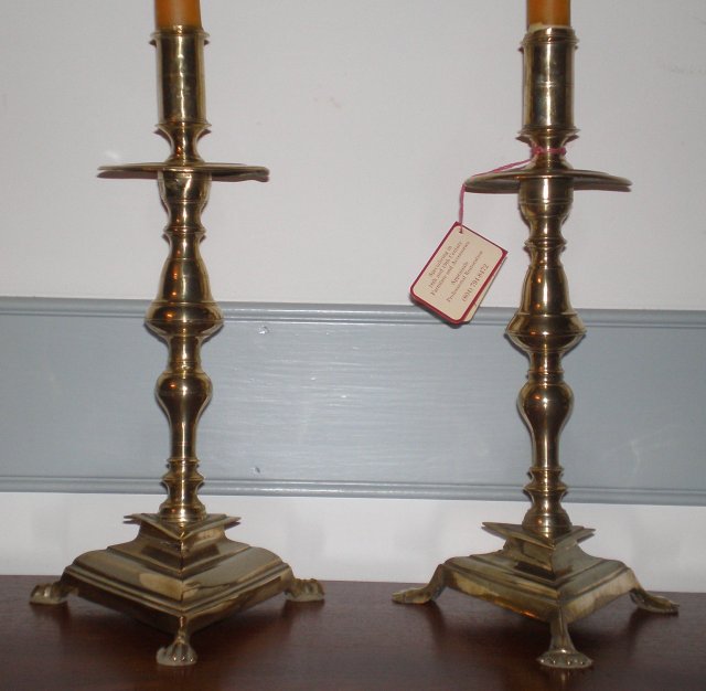 Pair of Spanish Brass Candlesticks
