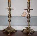 Pair of Spanish Brass Candlesticks