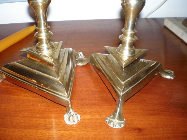Pair of Spanish Brass Candlesticks