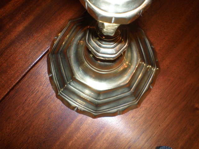 Pair of Continental Brass Candlesticks
