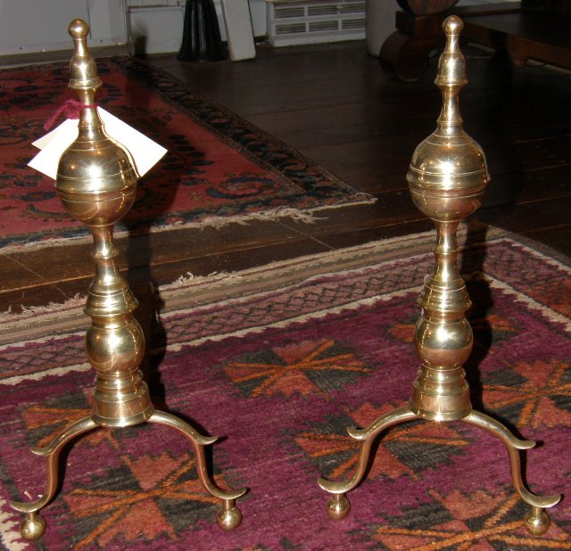 Brass Hepplewhite Andirons